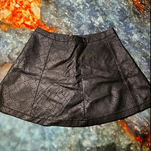 Black leather skirt
